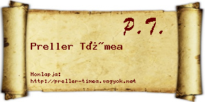 Preller Tímea névjegykártya