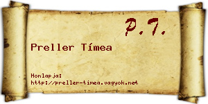 Preller Tímea névjegykártya